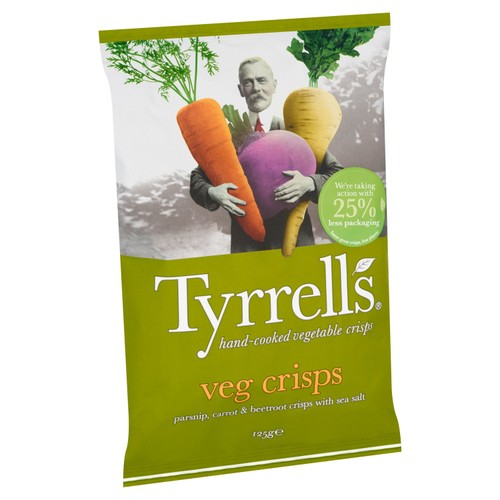 Tyrrells Parsnip, Beetroot & Carrot Veg Crisps with Sea Salt thumbnail 4