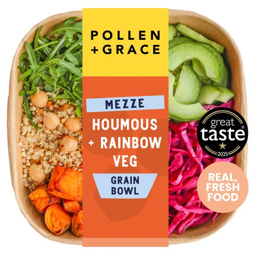 Pollen + Grace Mezze Houmous + Rainbow Veg Grain Bowl