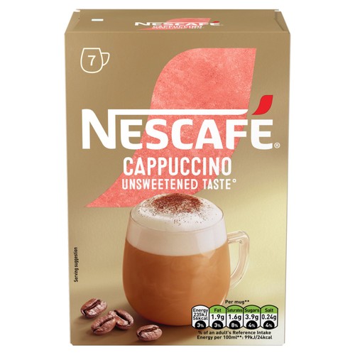 Nescafe Cappuccino Unsweetened Instant Coffee 7 Sachets thumbnail 2