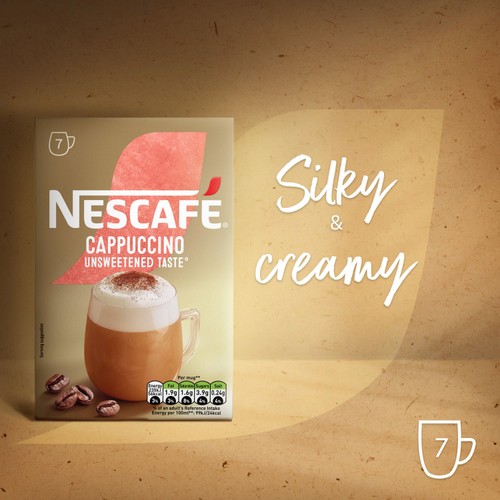 Nescafe Cappuccino Unsweetened Instant Coffee 7 Sachets thumbnail 3