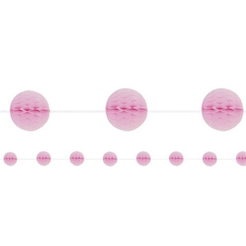 Pink Honeycomb Ball Garland 7ft thumbnail 2