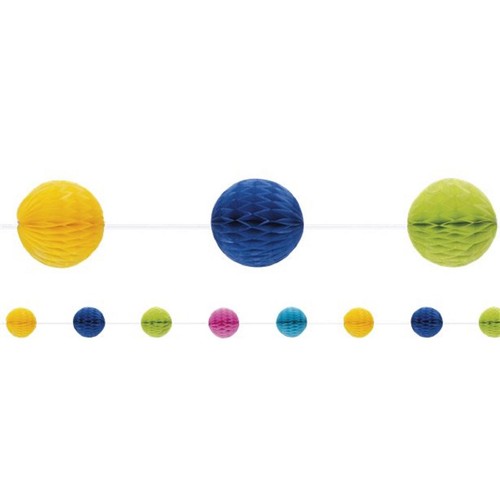 Multicolour Honeycomb Balls Garland 7ft thumbnail 2