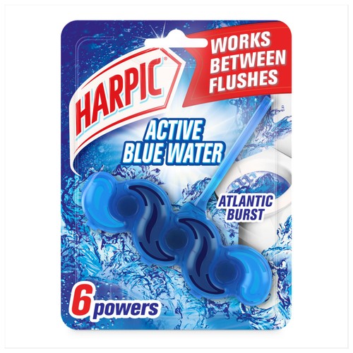 Harpic Fresh Power 6 Rim Block Atlantic Burst Toilet Cleaner thumbnail 2