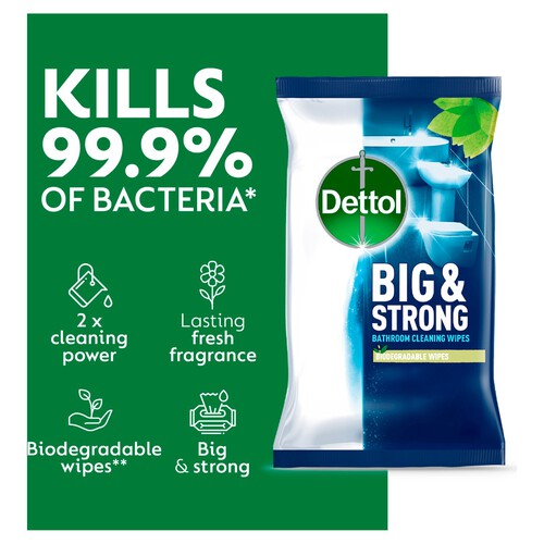 Dettol Big & Strong Limescale Bathroom Cleaning Wipes thumbnail 3