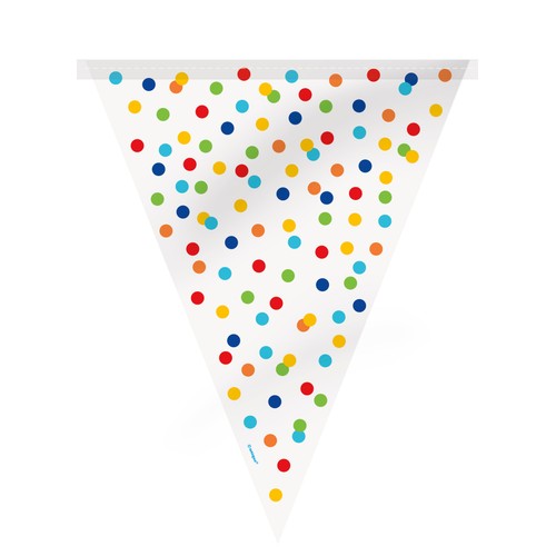 Rainbow Polka Dot Flag Banner 12ft
