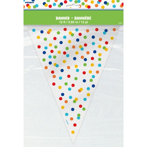 Rainbow Polka Dot Flag Banner 12ft thumbnail 2