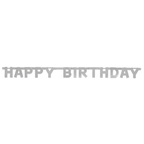 Happy Birthday Silver Deluxe Jointed Banner thumbnail 2