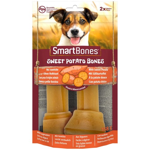 SmartBones 2 Medium Sweet Potato Rawhide Free Bone Dog Treats thumbnail 2