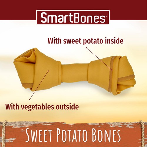 SmartBones 2 Medium Sweet Potato Rawhide Free Bone Dog Treats thumbnail 4