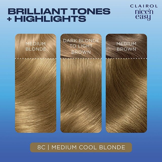Clairol Nice'n Easy Hair Dye, 8C Medium Cool Blonde thumbnail 4