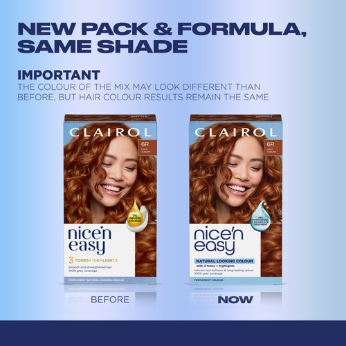 Clairol Nice'n Easy Hair Dye, 6R Light Auburn thumbnail 2