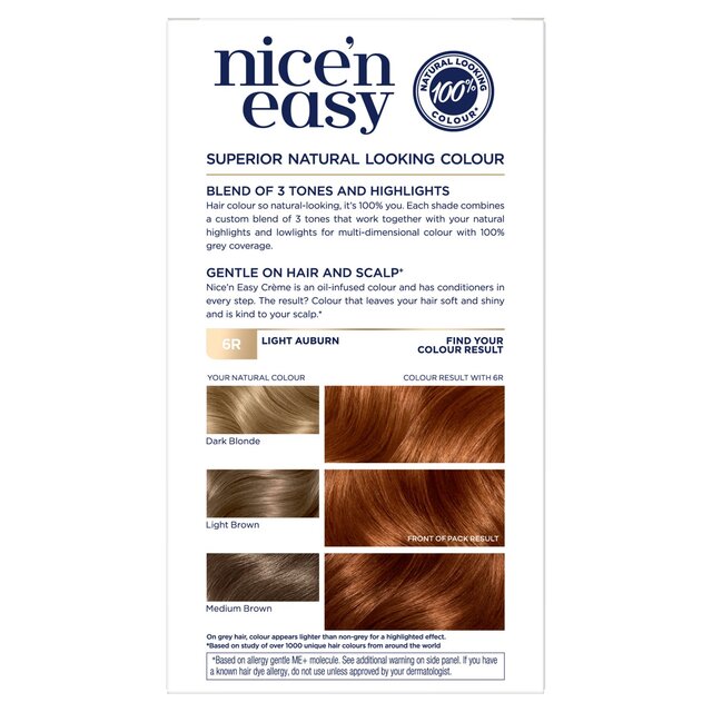 Clairol Nice'n Easy Hair Dye, 6R Light Auburn thumbnail 5