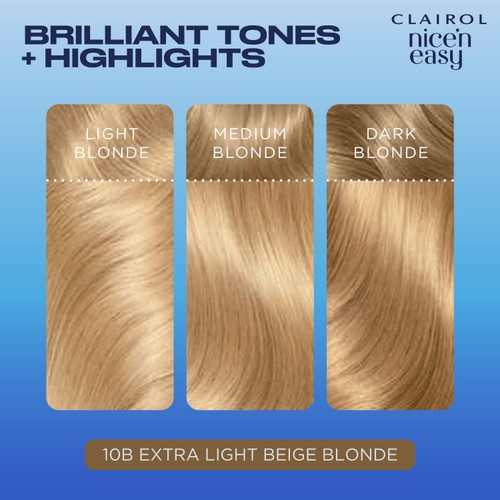Clairol Nice'n Easy Hair Dye, 10B Extra Light Beige Blonde thumbnail 3