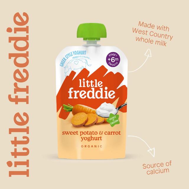 Little Freddie Organic Sweet Potato & Carrot Yoghurt Baby Food Pouch 6+ M thumbnail 2