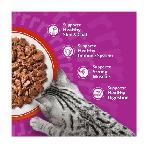 Whiskas 1+ Adult Wet Cat Food Pouches Meaty Meals in Jelly thumbnail 4