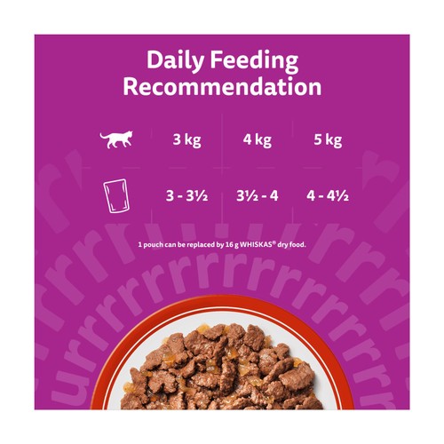 Whiskas 1+ Adult Wet Cat Food Pouches Meaty Meals in Jelly thumbnail 5