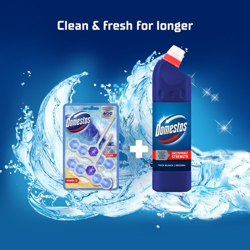 Domestos Power 5 Toilet Rim Block Ocean  thumbnail 2