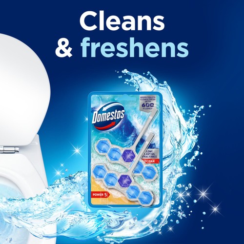 Domestos Power 5 Toilet Rim Block Ocean  thumbnail 4