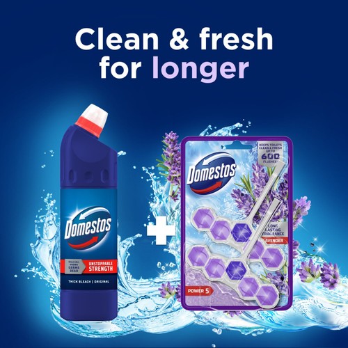 Domestos Power 5 Toilet Rim Block Lavender thumbnail 5