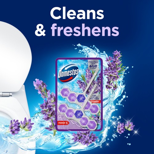 Domestos Power 5 Toilet Rim Block Lavender thumbnail 7