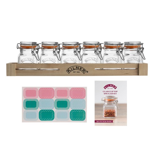 Kilner Glass Clip Top Spice Jar Set thumbnail 3