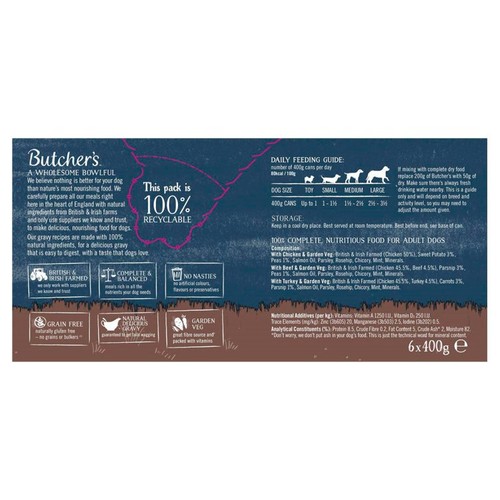 Butcher's Recipes in Gravy Dog Food Tins thumbnail 2