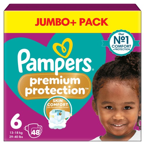 Pampers Premium Protection Nappies, Size 6 (13kg+) Jumbo+ Pack thumbnail 2