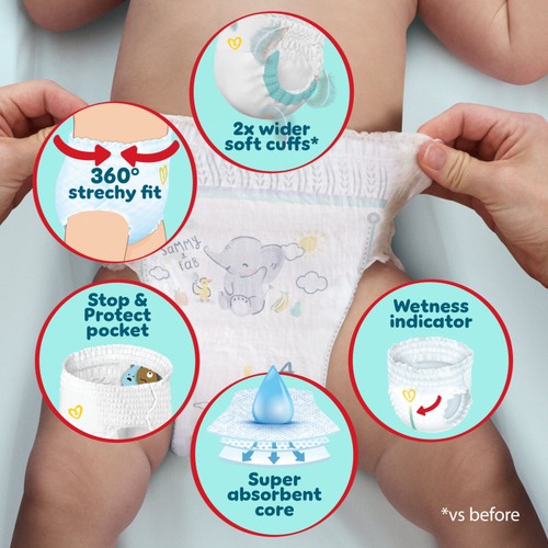 Pampers Premium Protection Nappy Pants, Size 6 (15kg+) Jumbo+ Pack thumbnail 8