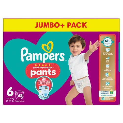 Pampers Premium Protection Nappy Pants, Size 6 (15kg+) Jumbo+ Pack thumbnail 10