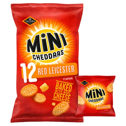 Jacob's Mini Cheddars Red Leicester Multipack Baked Snacks