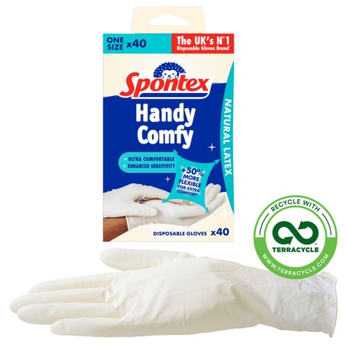Spontex Comfortable Latex Disposable Gloves Multipurpose Cleaning thumbnail 2