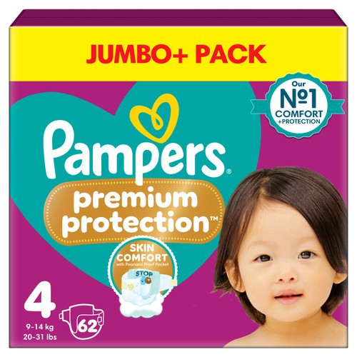 Pampers Premium Protection Nappies, Size 4 (9-14kg) Jumbo+ Pack thumbnail 2