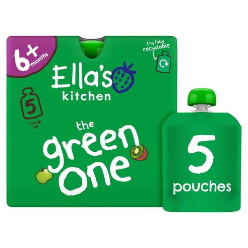 Ella's Kitchen The Green One Smoothie Multipack Baby Food Pouch 6+ Months