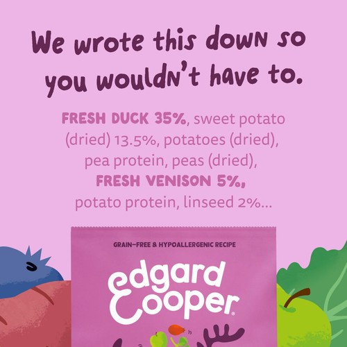 Edgard & Cooper Adult Grain Free Dry Dog Food with Venison & Free-Run Duck thumbnail 8