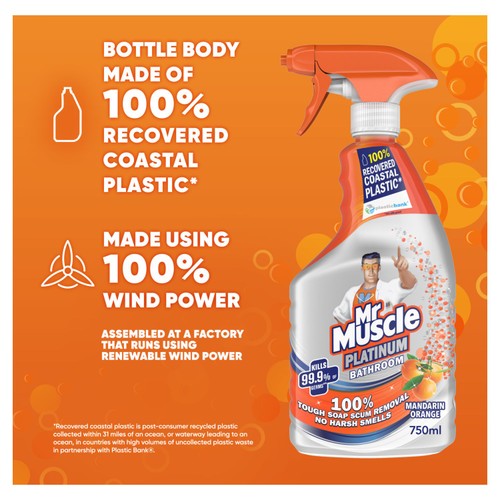 Mr Muscle Platinum Antibacterial Bathroom Spray Mandarin thumbnail 5