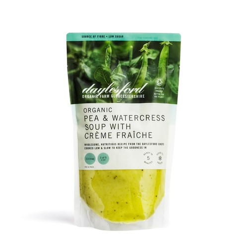 Daylesford Organic Pea & Watercress Soup with Creme Fraiche