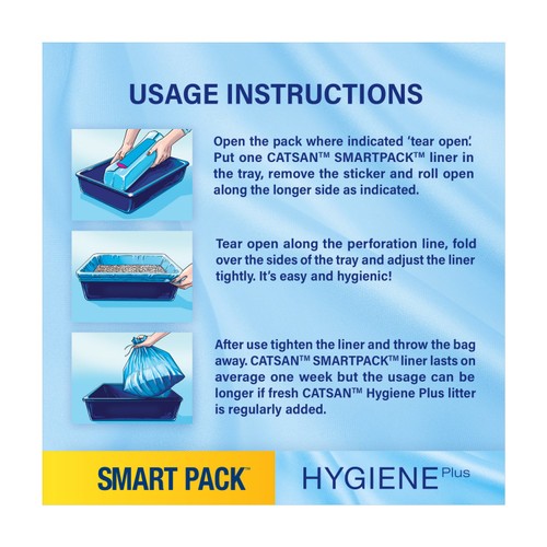 Catsan Hygiene Smart Pack 2x Inlays Cat Litter Dust-Free Litter Tray Liner thumbnail 3