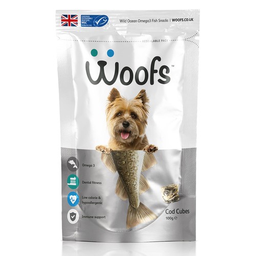 Woofs Cod Cubes Dog Treats - 100% Natural MSC Fish thumbnail 3