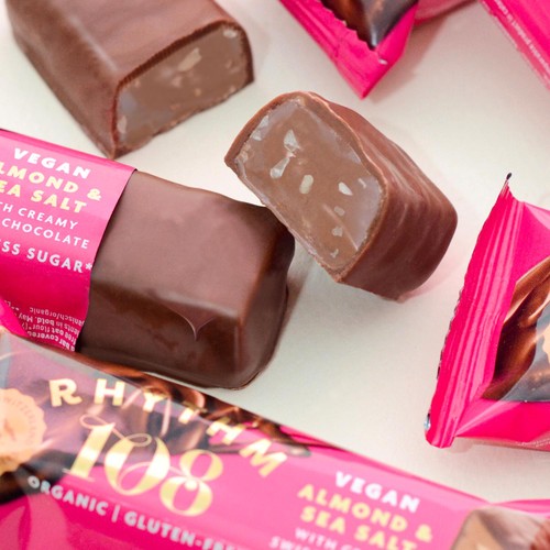 Rhythm 108 Swiss Vegan Almond & Sea Salt Bar with M'lk Chocolate thumbnail 2