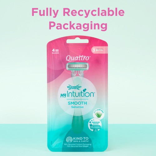 Wilkinson Sword myIntuition Smooth Sensitive Quattro Disposable Razors thumbnail 5