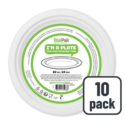 White 22cm Bagasse Party Plates thumbnail 2