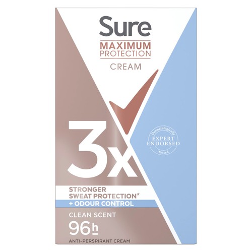 Sure Maximum Protection Clean Scent Cream Stick Antiperspirant thumbnail 3