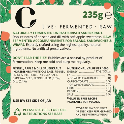 The Cultured Collective Fennel, Apple & Dill Sauerkraut thumbnail 5