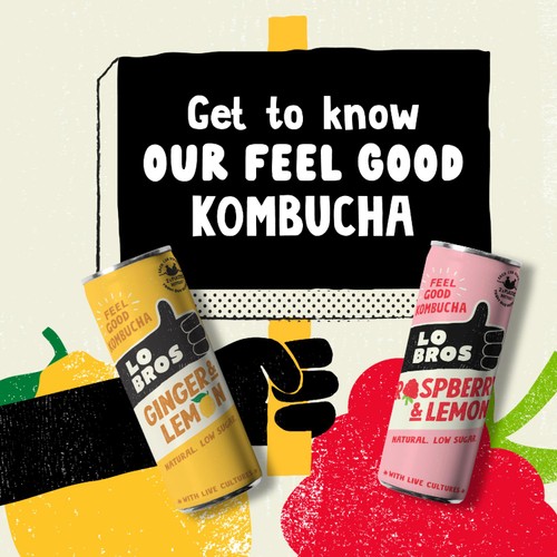 Lo Bros Kombucha Ginger & Lemon Low Sugar thumbnail 3