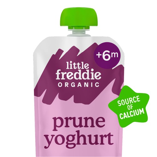 Little Freddie Organic Prune Yoghurt with Oats Baby Food Pouch 6+ Months thumbnail 2