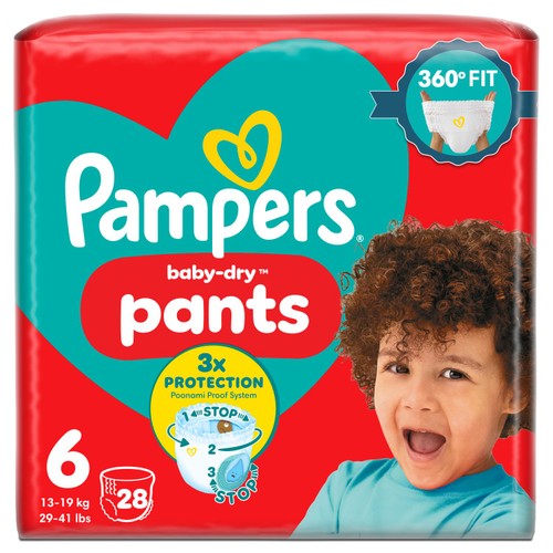 Pampers Baby-Dry Nappy Pants, Size 6 (15kg+) Essential Pack thumbnail 2