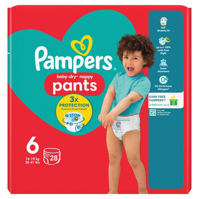 Pampers Baby-Dry Nappy Pants, Size 6 (15kg+) Essential Pack thumbnail 9