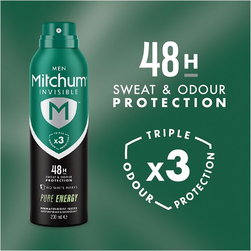 Mitchum Men Invisible Pure Energy Anti-Perspirant Deodorant thumbnail 2