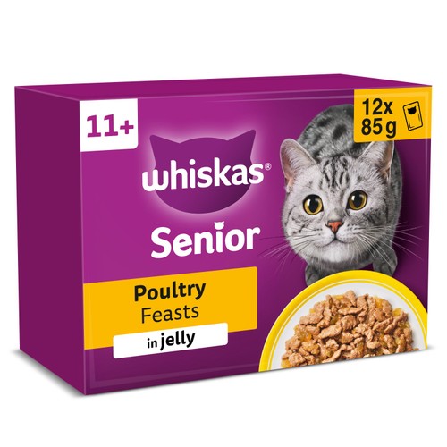 Whiskas 11+ Senior Wet Cat Food Poultry Feasts in Jelly