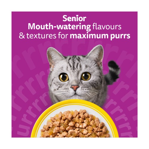 Whiskas 11+ Senior Wet Cat Food Poultry Feasts in Jelly thumbnail 4